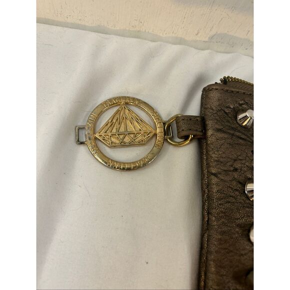 Traci Lynn studded 3d style gothic clutch bag zipper 10.5"x6" - Picture 4 of 10